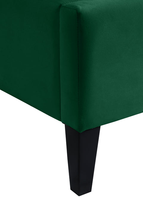 Amara Green Velvet Upholstered Full Bed, 1 Piece (Style 2)