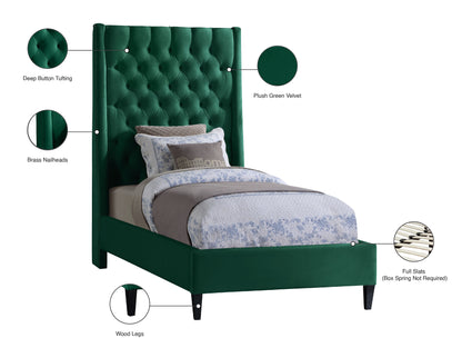 Niagara Green Velvet Twin Bed T