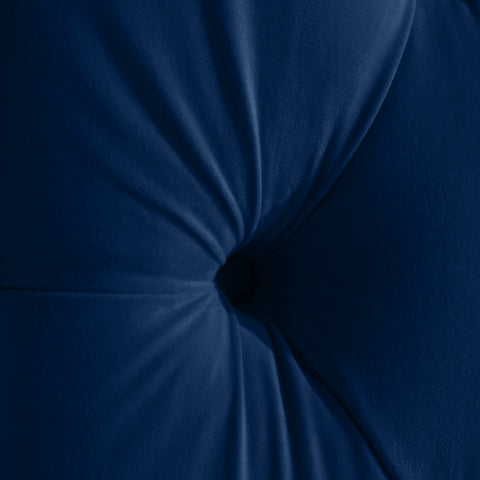 Amara Navy Velvet Upholstered Full Bed, 1 Piece (Style 2)