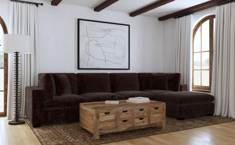 Zakiya 5-piece Upholstered Modular Sectional ChocolateDark Chocolate