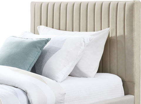 Hendrix Beige Faux Leather Twin Bed T