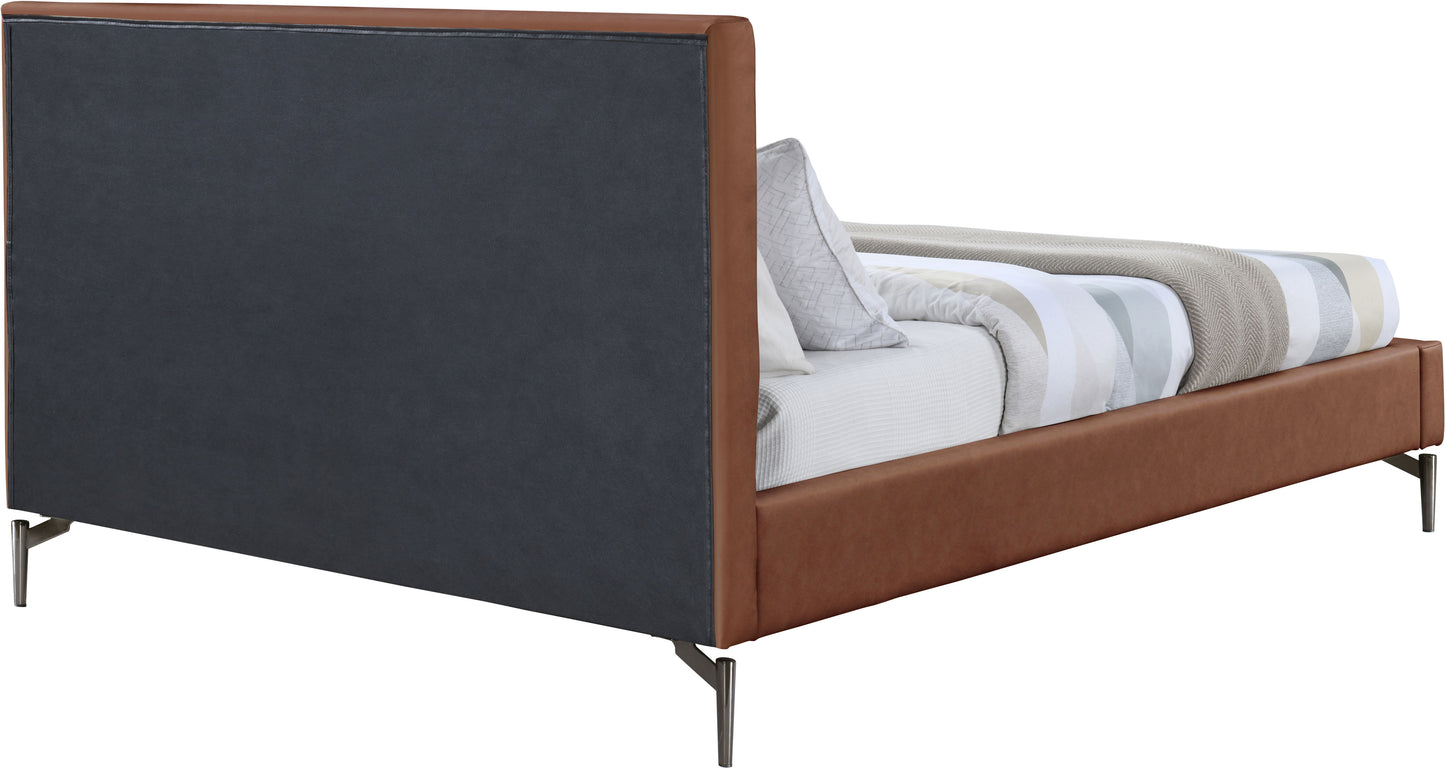 hendrix cognac faux leather full bed f