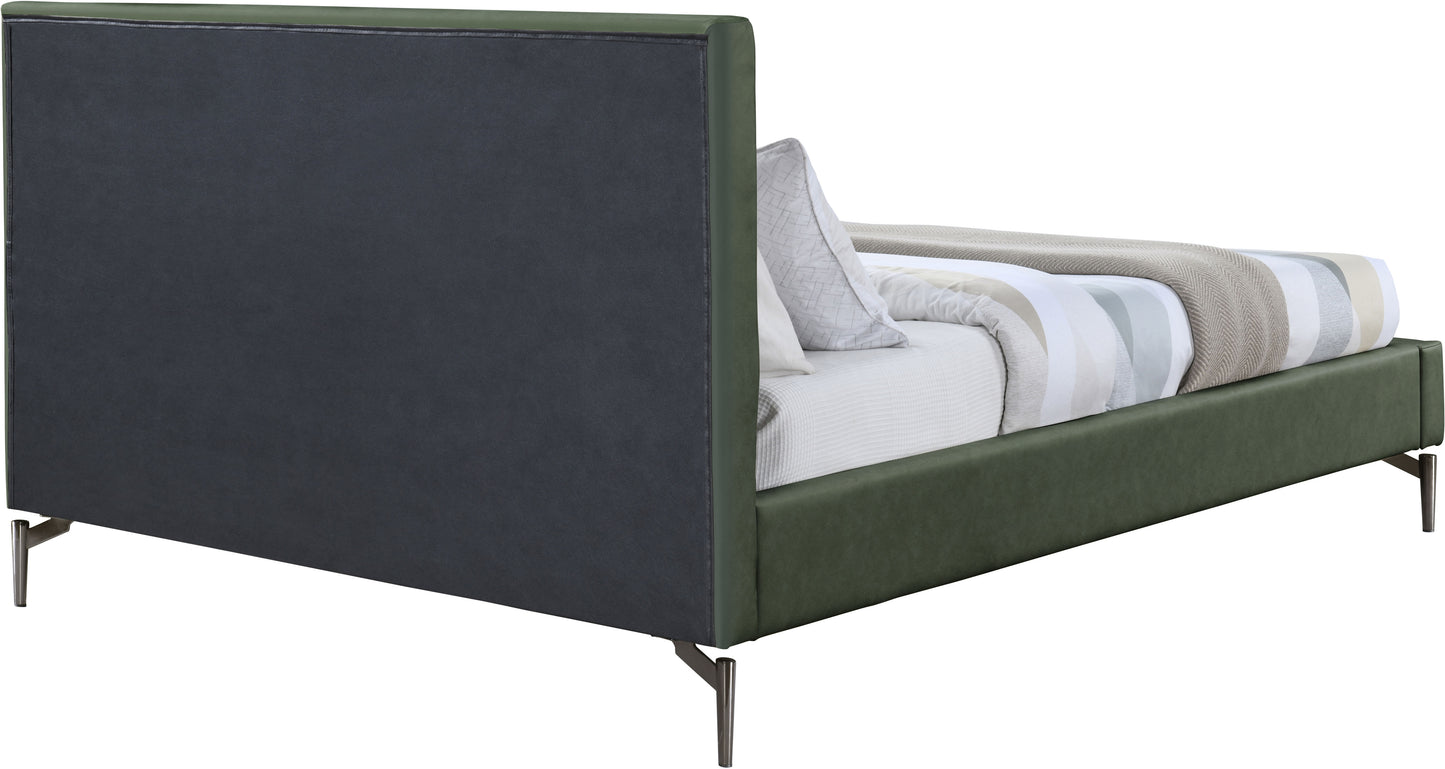 hendrix green faux leather king bed k