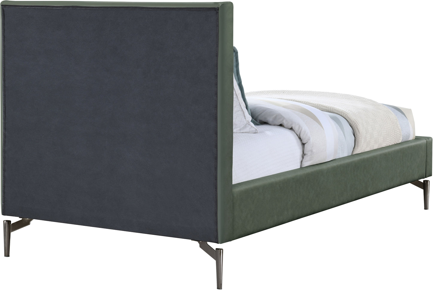 hendrix green faux leather twin bed t