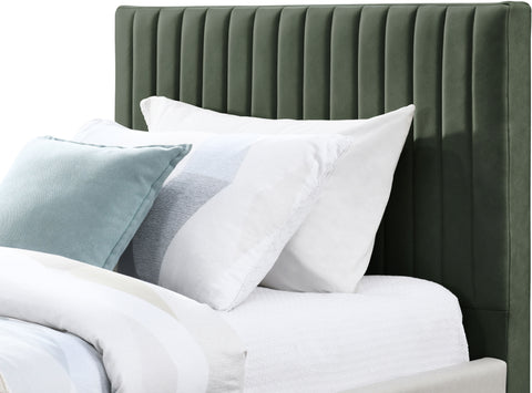 Hendrix Green Faux Leather Twin Bed T