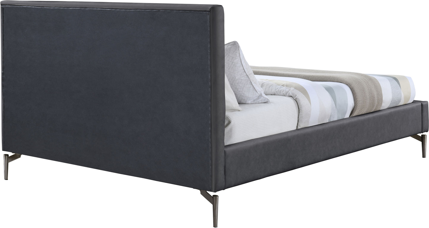 hendrix dark grey faux leather full bed f