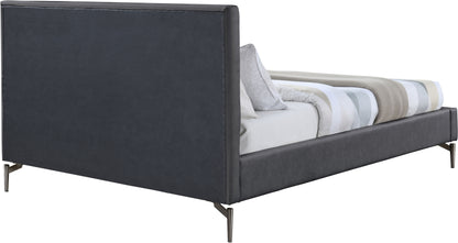 Hendrix Dark Grey Faux Leather Full Bed F