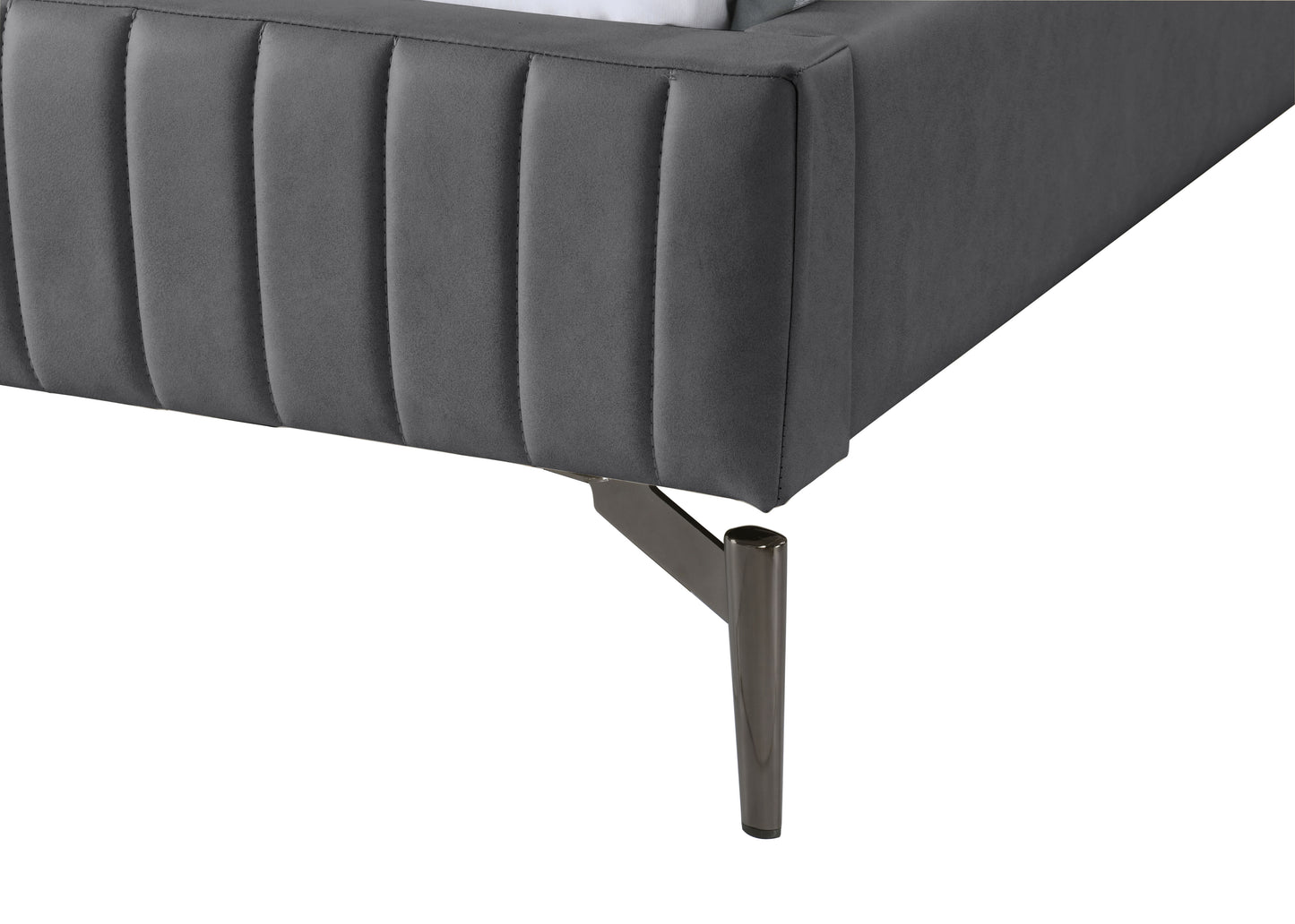 hendrix dark grey faux leather king bed k