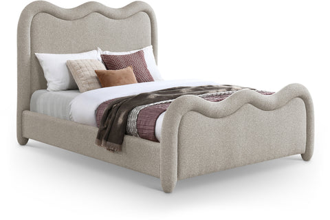 Monroe Beige Chenille Fabric Upholstered Full Bed, 1 Piece (Style 2)