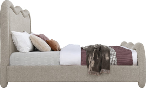 Monroe Beige Chenille Fabric Upholstered Full Bed, 1 Piece (Style 2)