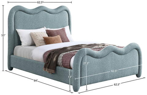 Monroe Blue Chenille Fabric Upholstered Full Bed, 1 Piece