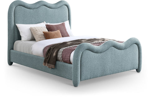 Monroe Blue Chenille Fabric Upholstered Full Bed, 1 Piece