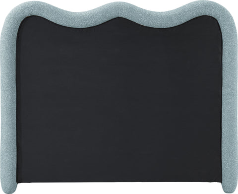 Monroe Blue Chenille Fabric Upholstered Queen Bed, 1 Piece