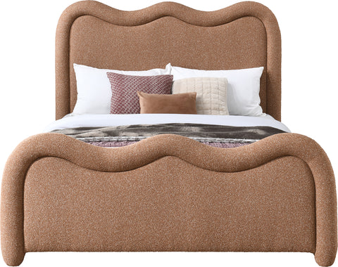 Monroe Cognac Chenille Fabric Upholstered Full Bed, 1 Piece