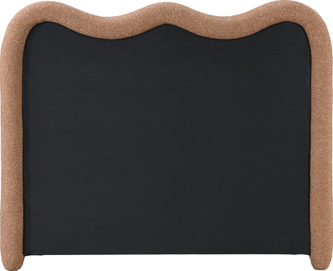 Monroe Cognac Chenille Fabric Upholstered Queen Bed, 1 Piece