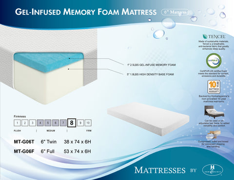 Orson 6" Full Gel-Infused Memory Foam Mattress