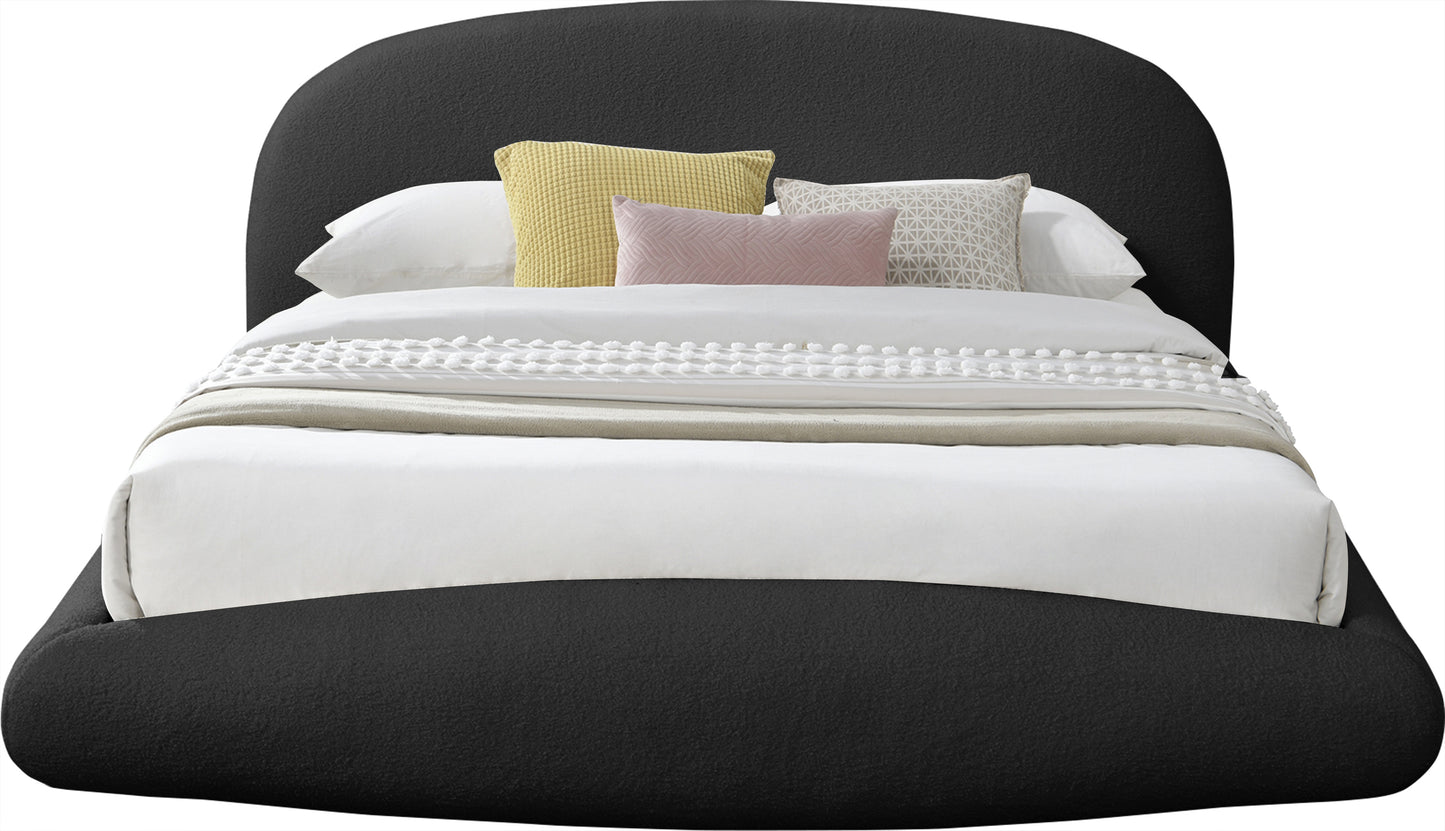 brenda black teddy fabric king bed (3 boxes)