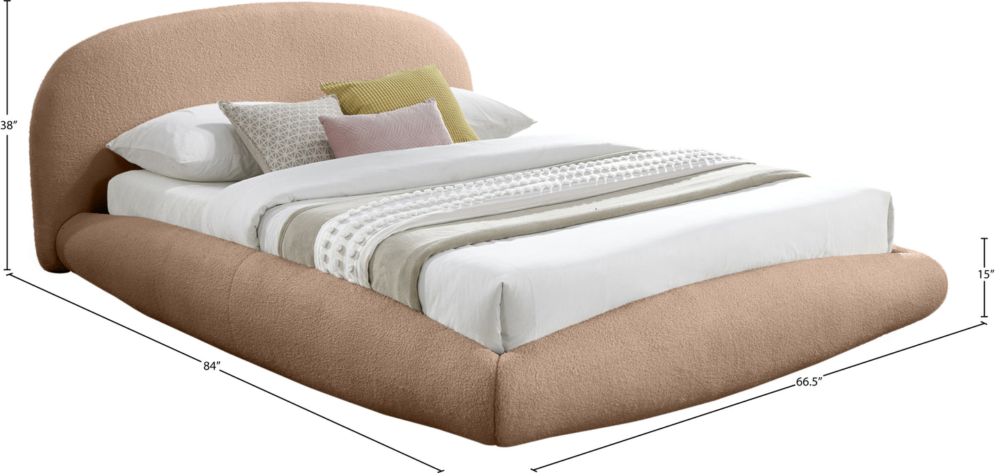 brenda beige teddy fabric full bed (3 boxes)