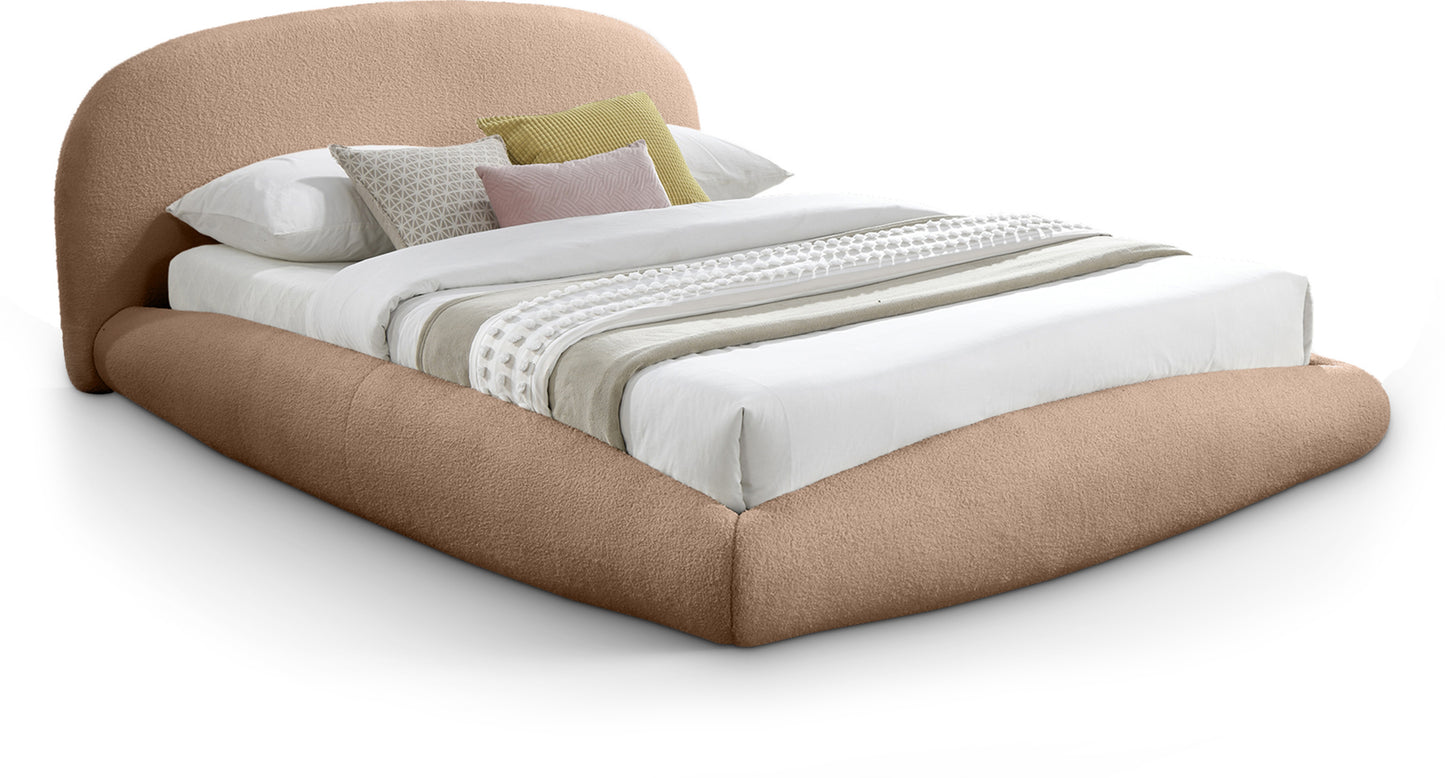 brenda beige teddy fabric full bed (3 boxes)