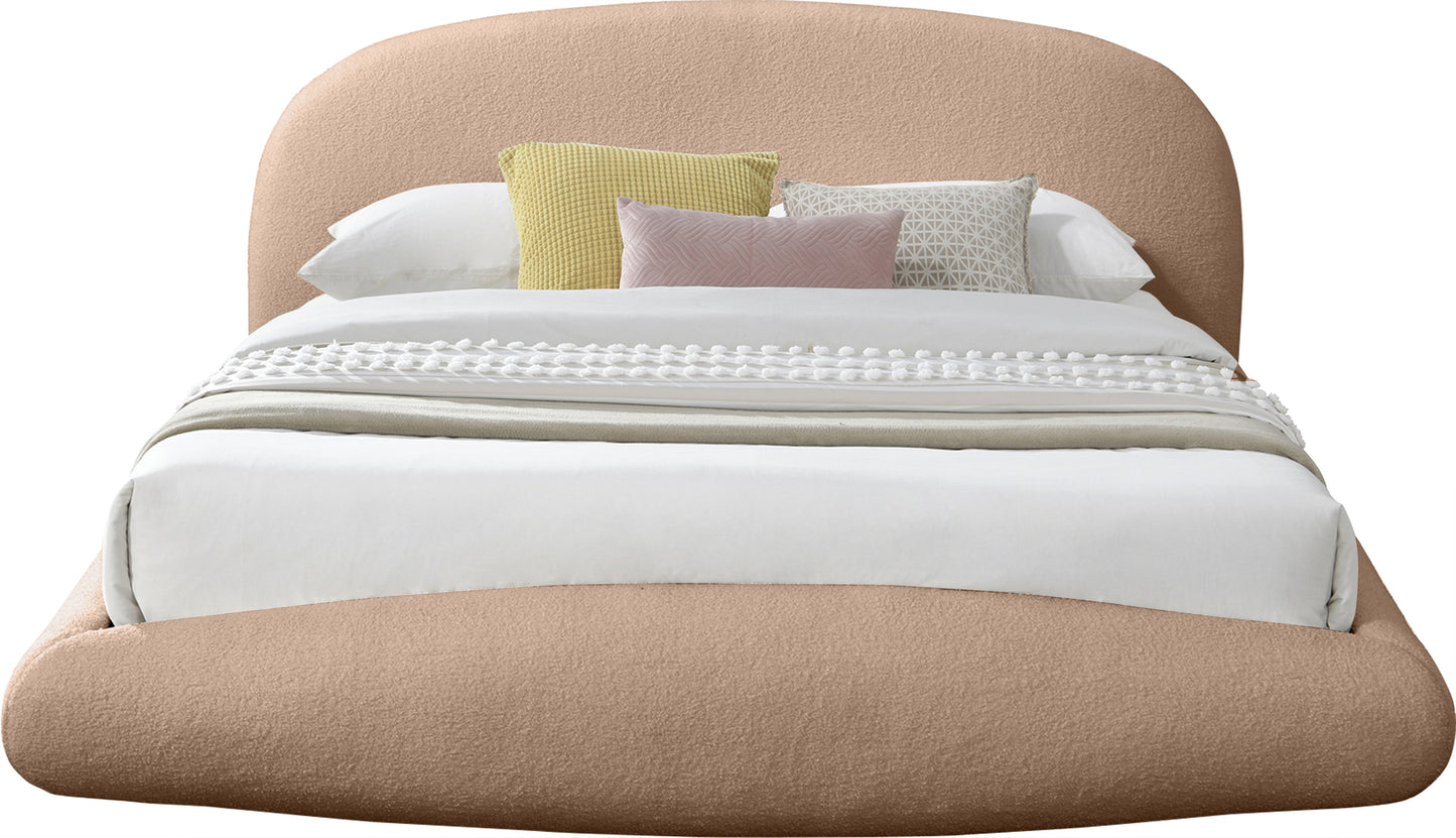 brenda beige teddy fabric full bed (3 boxes)