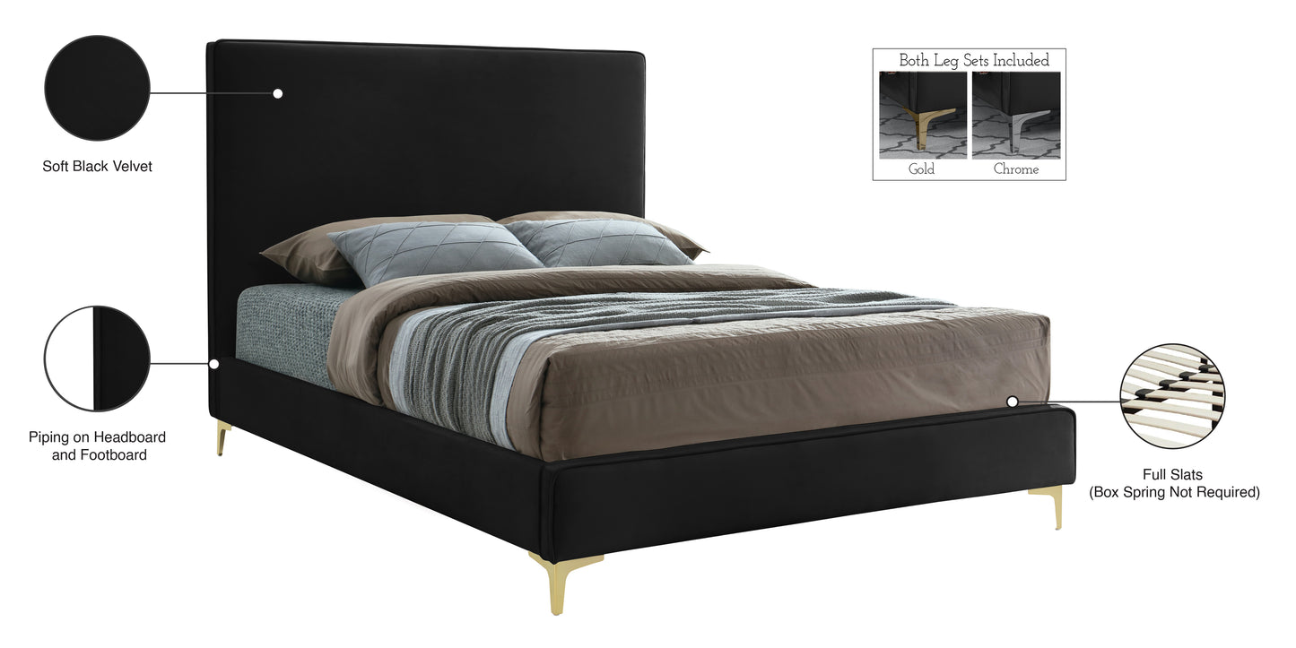 finley black velvet full bed f