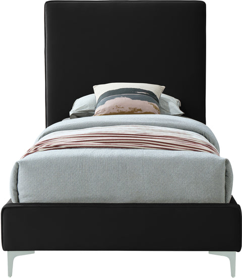 Finley Black Velvet Twin Bed T