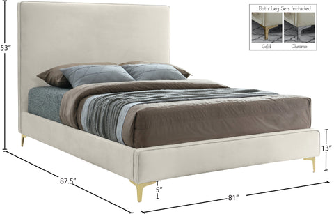 Finley Cream Velvet King Bed K