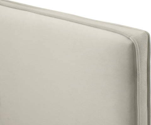 Finley Cream Velvet Twin Bed T