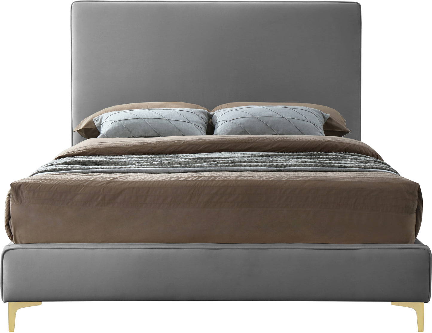 finley grey velvet king bed k