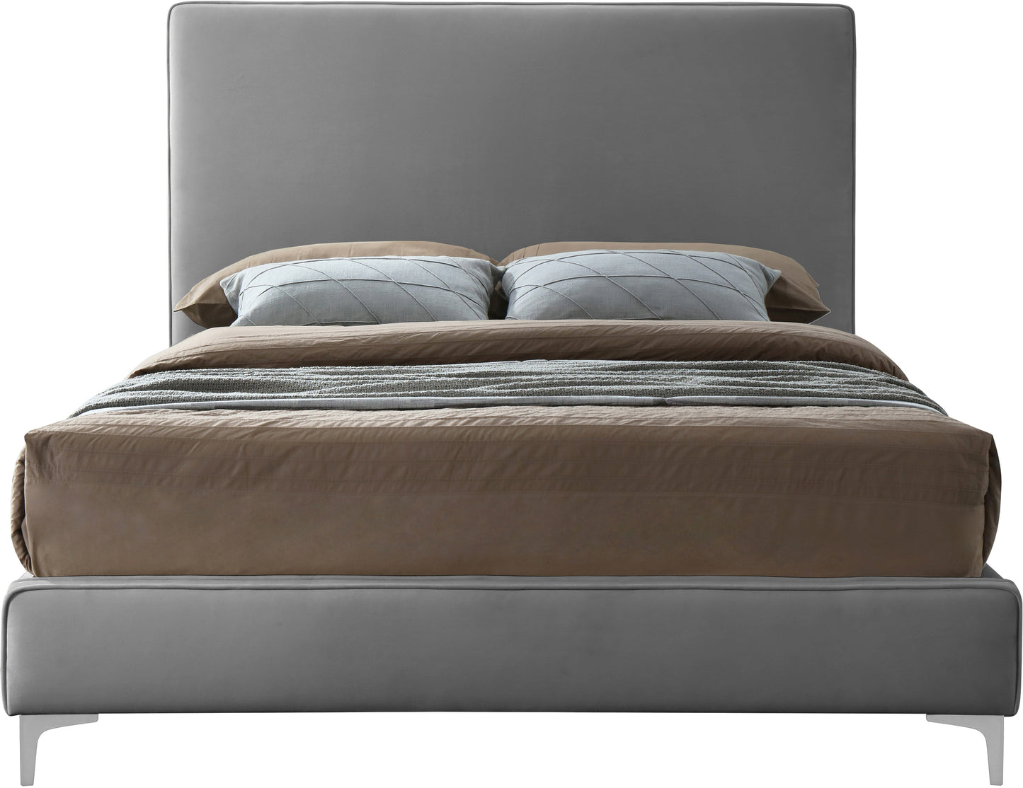 finley grey velvet king bed k