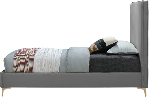 Finley Grey Velvet King Bed K