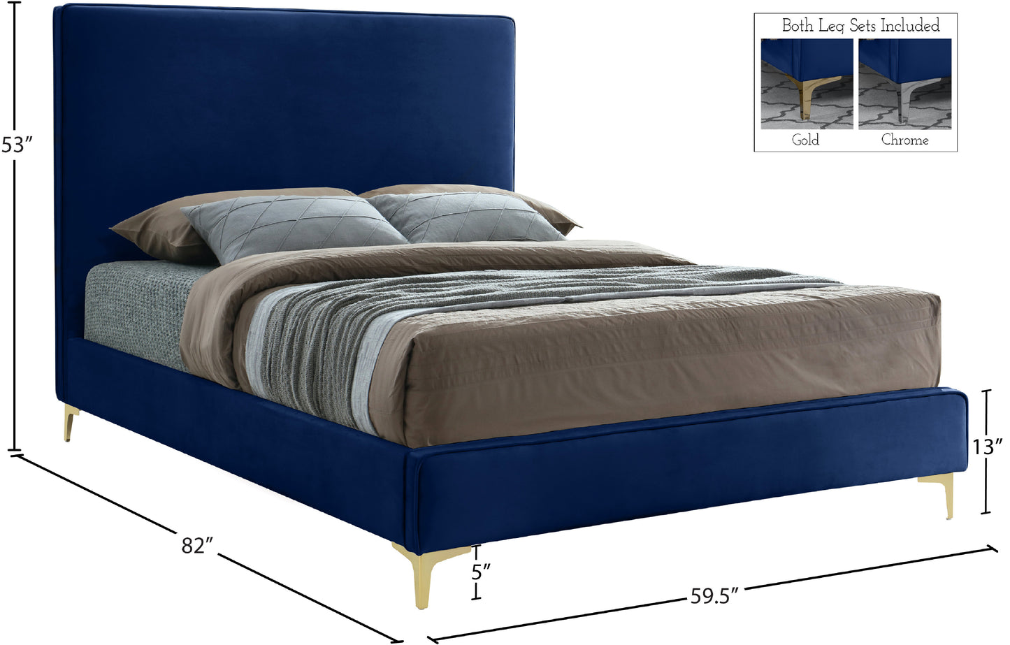 finley navy velvet full bed f