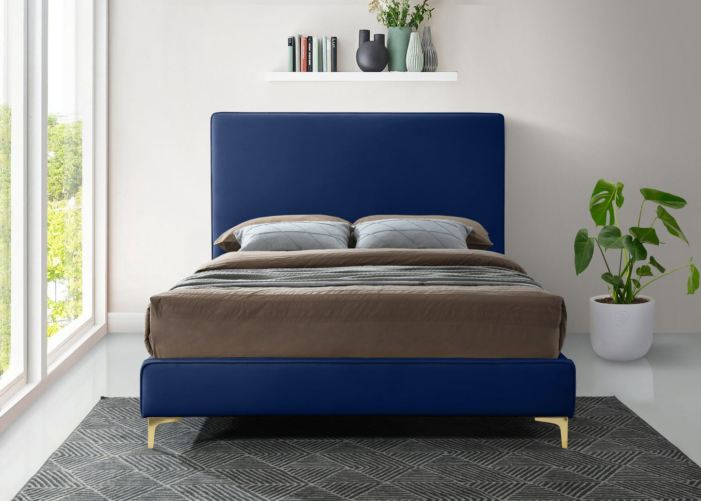 finley navy velvet full bed f