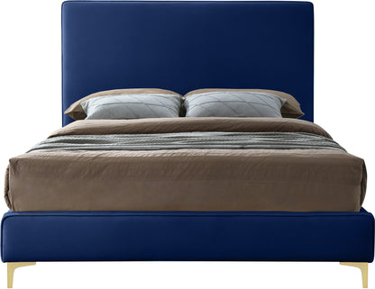 Finley Navy Velvet Queen Bed Q