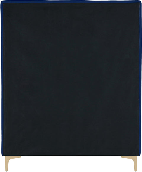 Finley Navy Velvet Twin Bed T