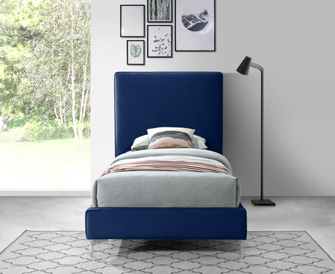 Finley Navy Velvet Twin Bed T