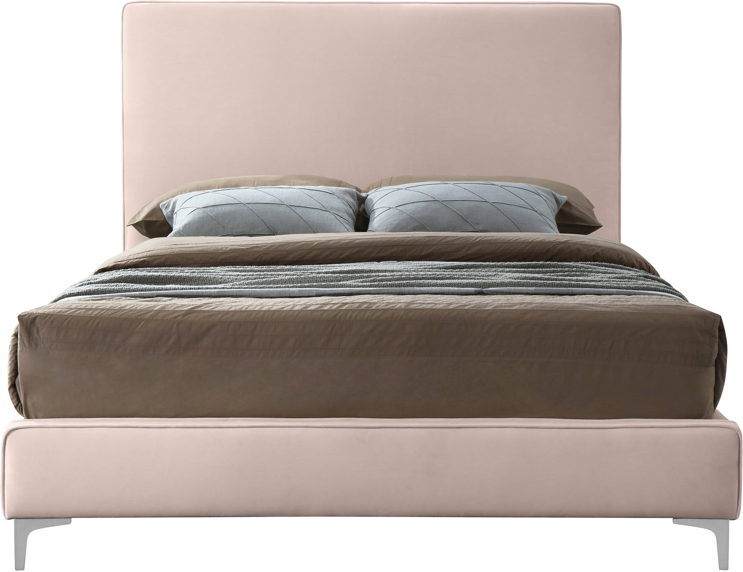 finley pink velvet full bed f