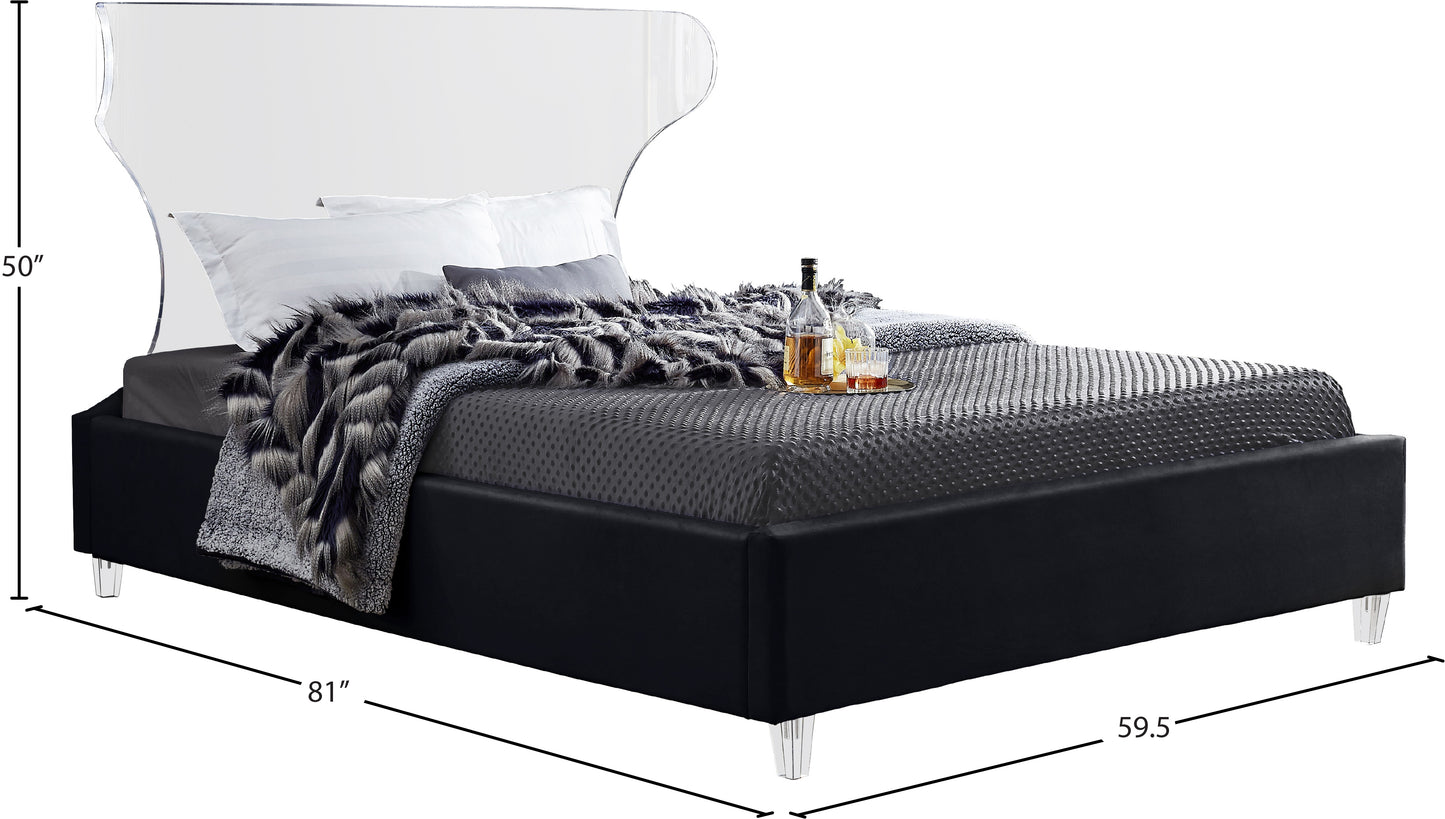 oxford black velvet full bed f