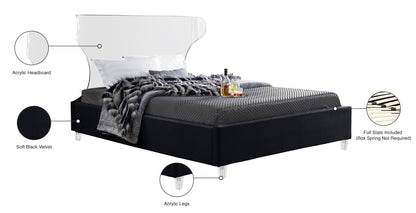 Oxford Black Velvet Full Bed F