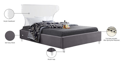 Oxford Grey Velvet Full Bed F