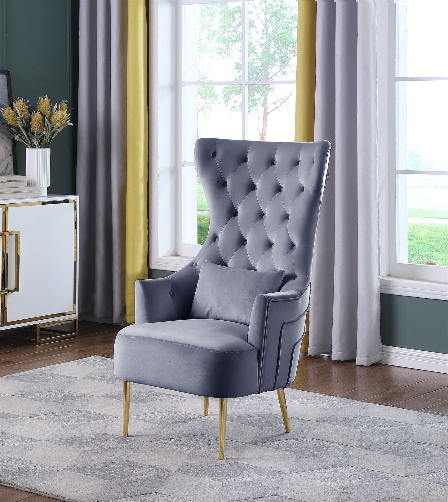 hilary gray accent chair