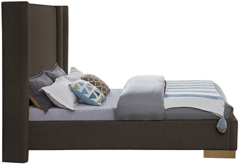 Levels Brown Boucle Fabric King Bed (3 Boxes) K