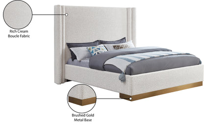 Levels Cream Boucle Fabric King Bed (3 Boxes) K