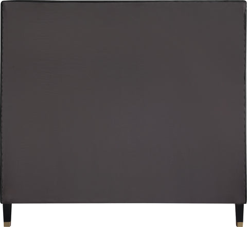Blaire Black Velvet Upholstered Full Bed, 1 Piece