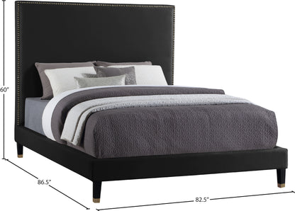 Arden Black Velvet King Bed K