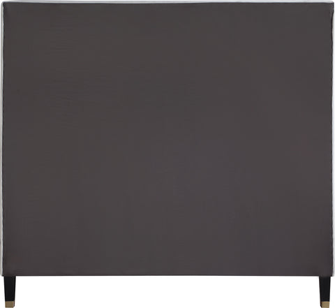 Blaire Cream Velvet Upholstered Full Bed, 1 Piece
