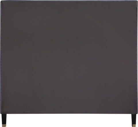 Blaire Grey Velvet Upholstered King Bed, 1 Piece