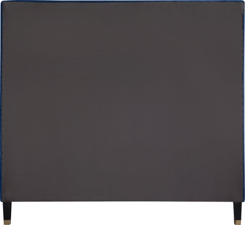 Blaire Navy Velvet Upholstered King Bed, 1 Piece