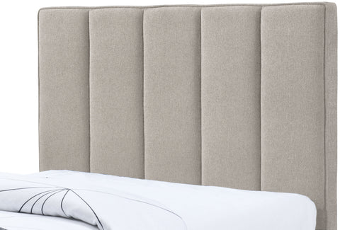 Nadia Beige Linen Textured Fabric Twin Trundle Bed T