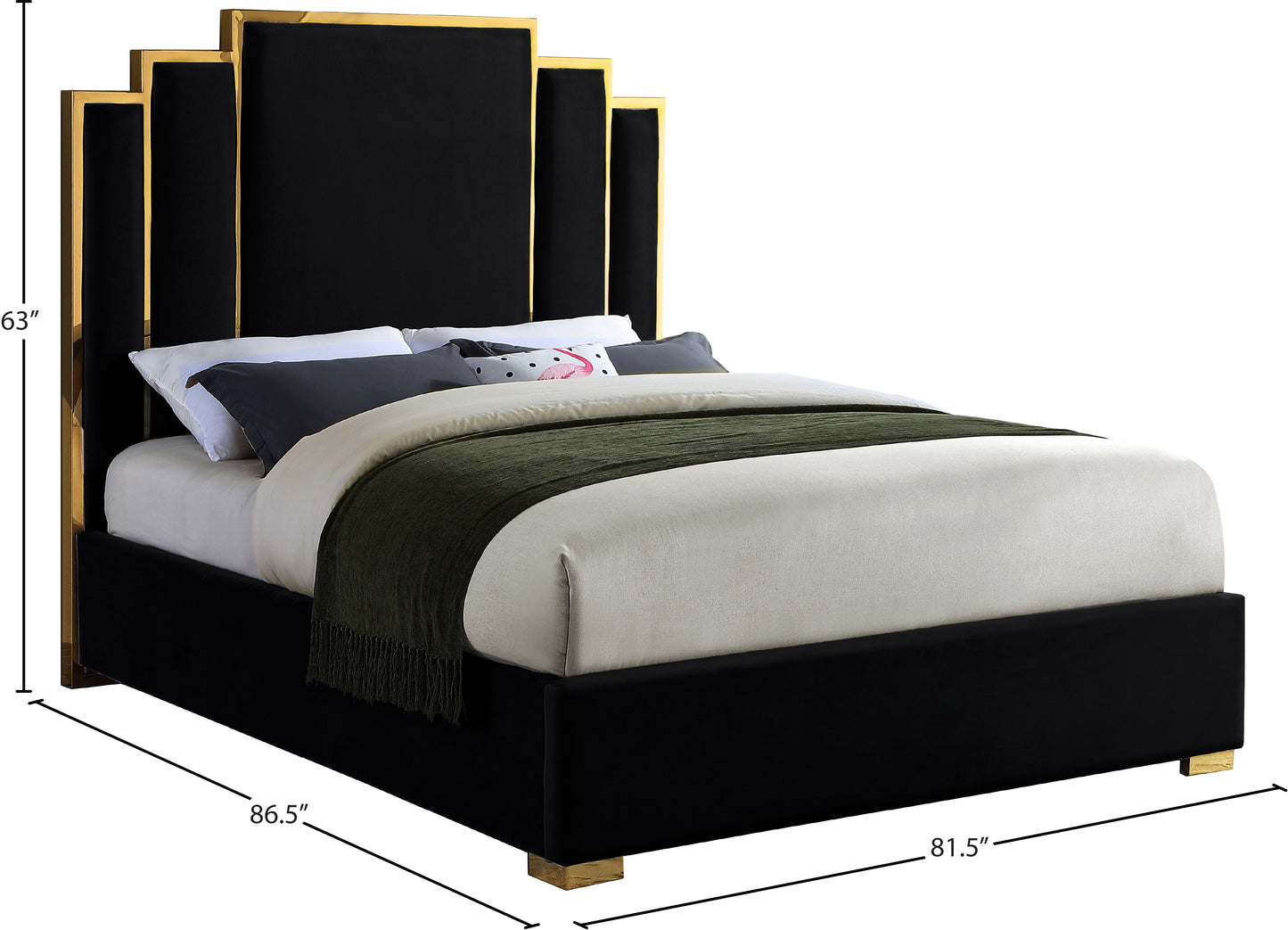 nolita black velvet king bed k